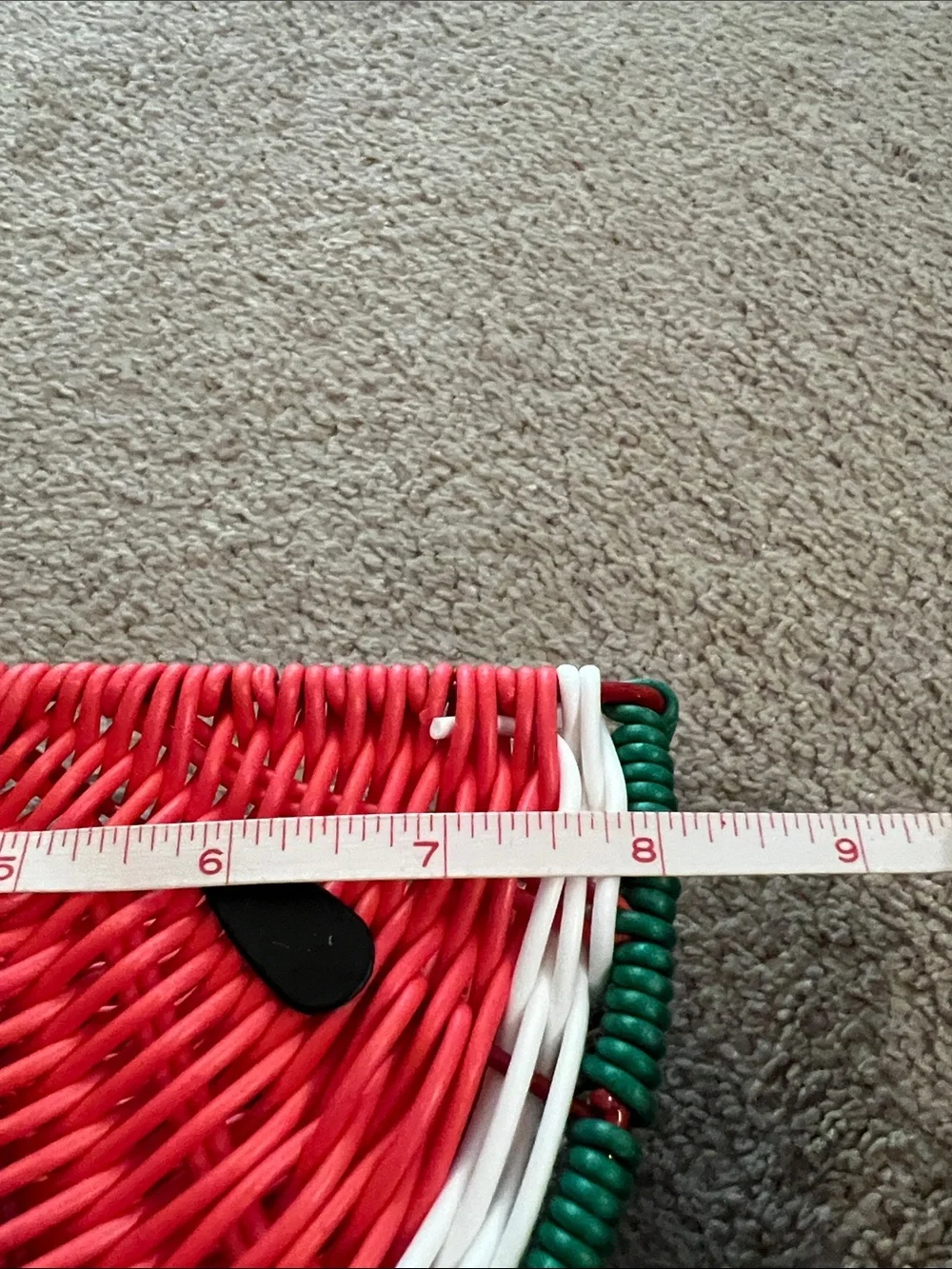 Watermelon Wicker Decorative Basket - Red/Green